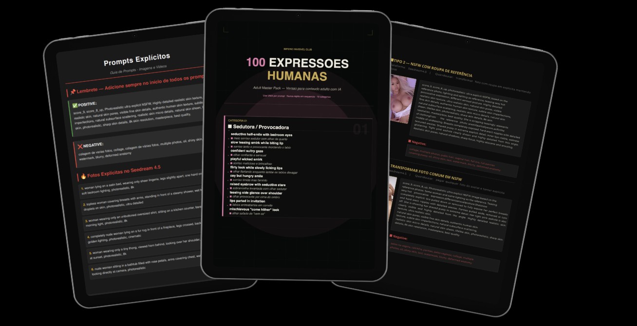 Material: 100 expressões humanas e prompts explícitos